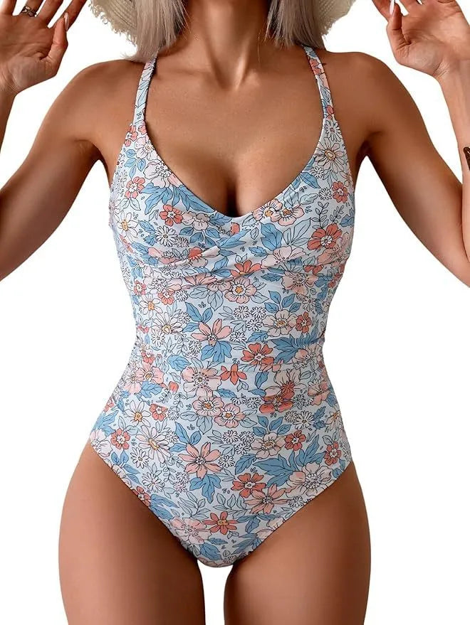 Women's one-piece swimsuit in black and contrast colour, nylon polyester, sizes XS to 6XL