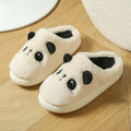 Panda-themed cotton and linen toe-ring slippers with non-slip PVC sole