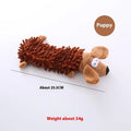 Brown dog plush horse molar chew toy for small medium dogs