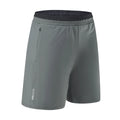 Men's grey Ice Silk quick-dry cropped workout pants showing loose athletic style and fifth-pants length