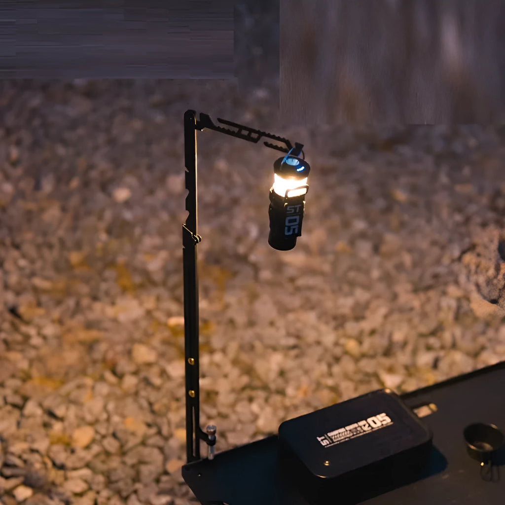 Black stainless steel adjustable desk lamp holder with telescopic pole and brass screws