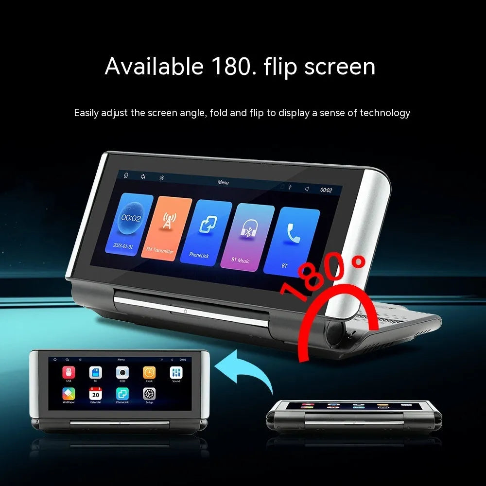 6.86 inch vehicle MP5 player with wireless CarPlay and reversing camera input on dashboard