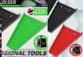 Magnetic wrench holder set of two ABS racks in black and green colour combination on a metal surface with wrenches stored