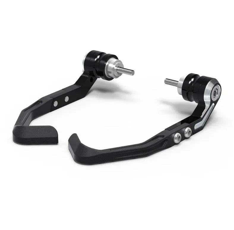 Pair of CNC aluminium bow guard protection pads for Honda CBR650F and CBR650R motorcycles.