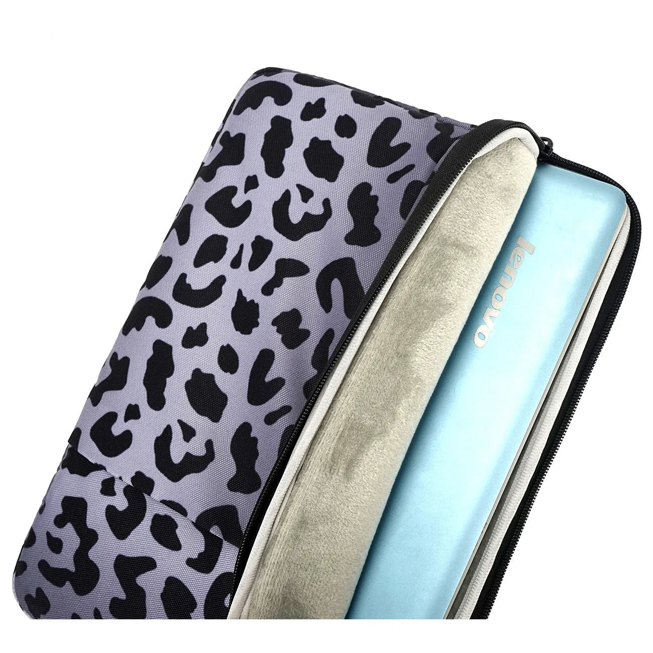 Leopard print laptop sleeve with anti-shock protection for 13-inch to 16-inch computers