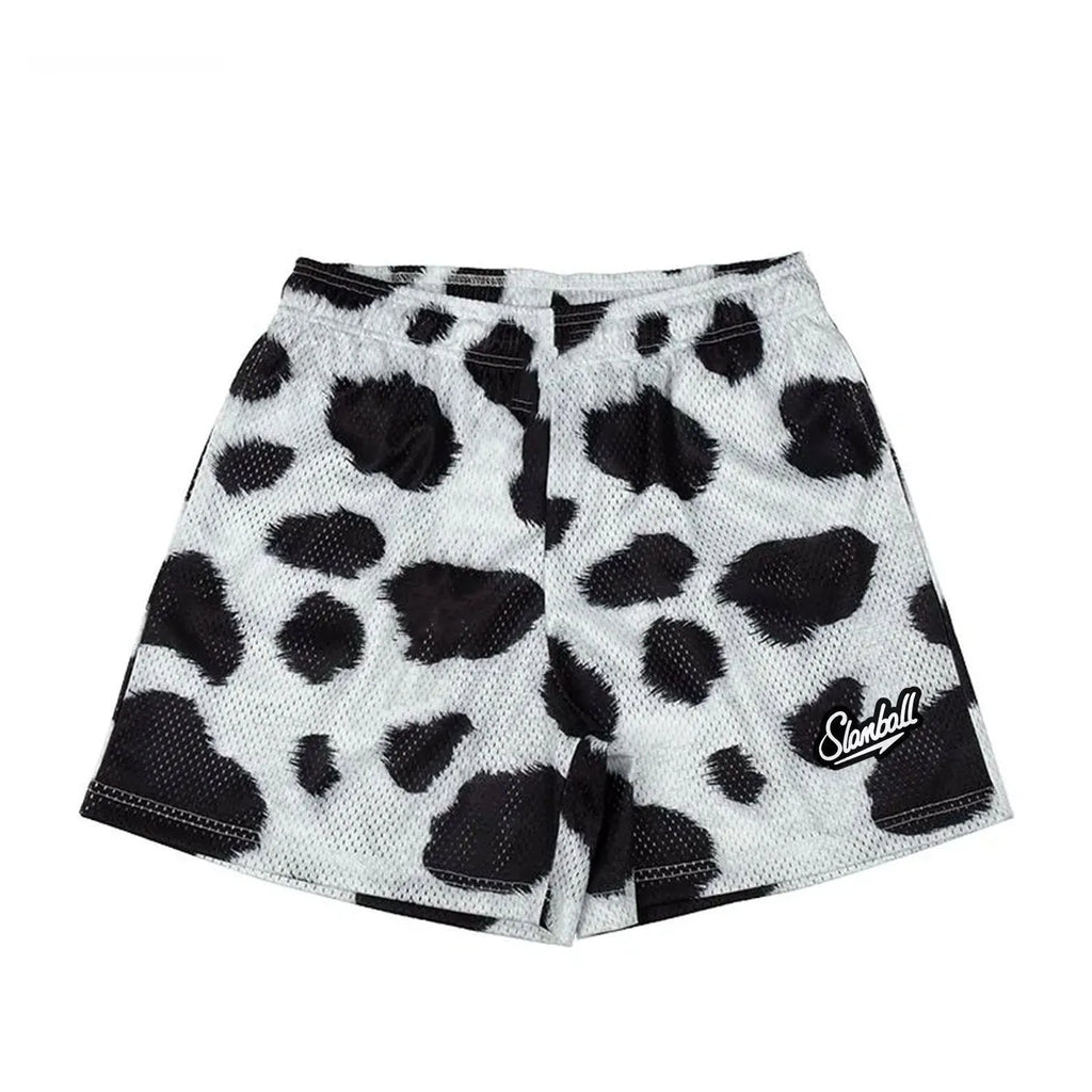 Men's leopard print fitness shorts for sports training and basketball