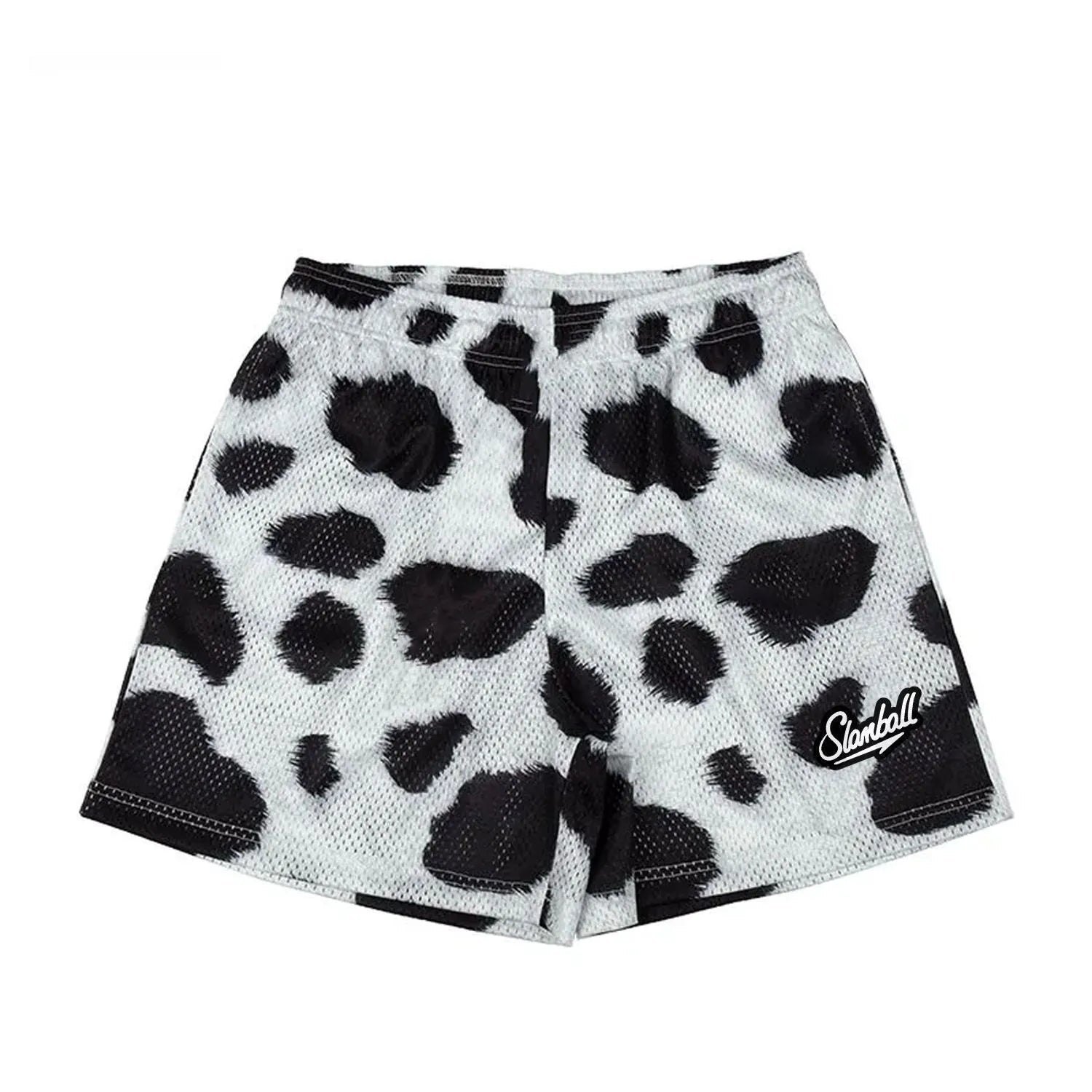 Men's leopard print fitness shorts for sports training and basketball