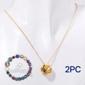 Natural stone beaded necklace and bracelet jewellery set with coordinated design