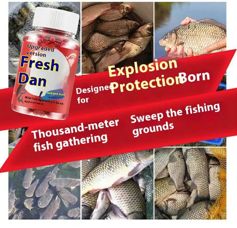 Bottle of grass green lazy particle fishing bait for crucian carp and freshwater fish