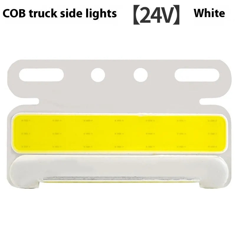 12V 24V aluminium alloy COB LED truck side light and grounded tyre light in multiple colours.