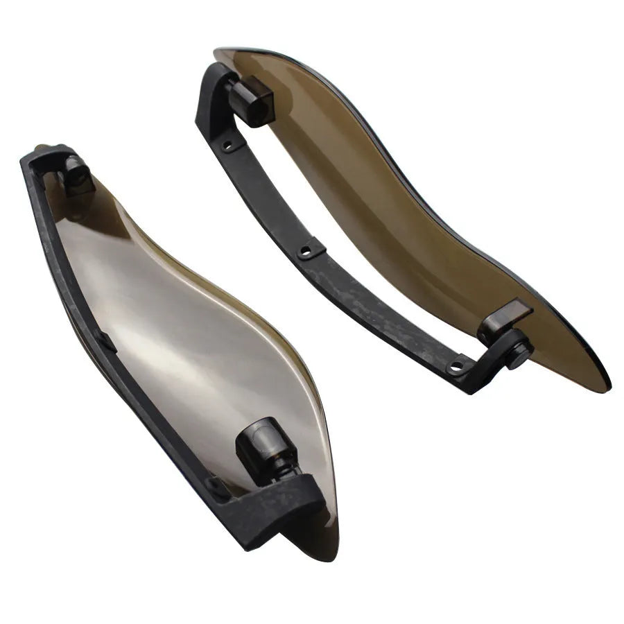 Harley Davidson trike windshield side wing accessories in black and smoked colours