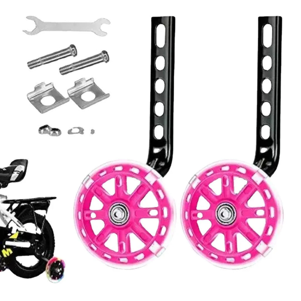 Children's creative glow auxiliary bicycle training wheels with universal bracket in six colours