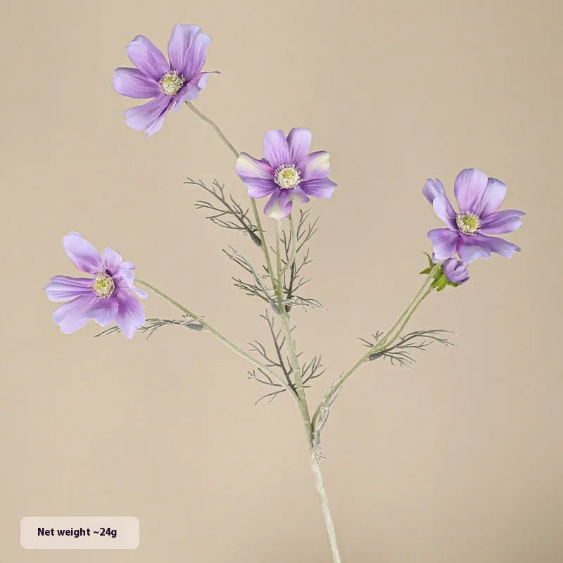 Small Persian chrysanthemum fake bouquet in milky white, blue, pink and purple, plastic and silk flower artificial prop