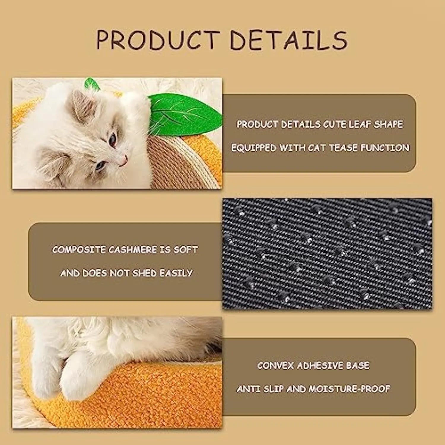Yellow round sisal cat scratching board and bed with a concave centre for small breed cats.