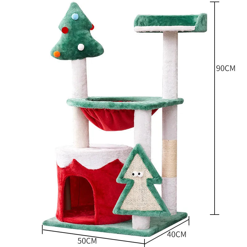 Christmas colour matching cat scratch integrated toy with density plate construction