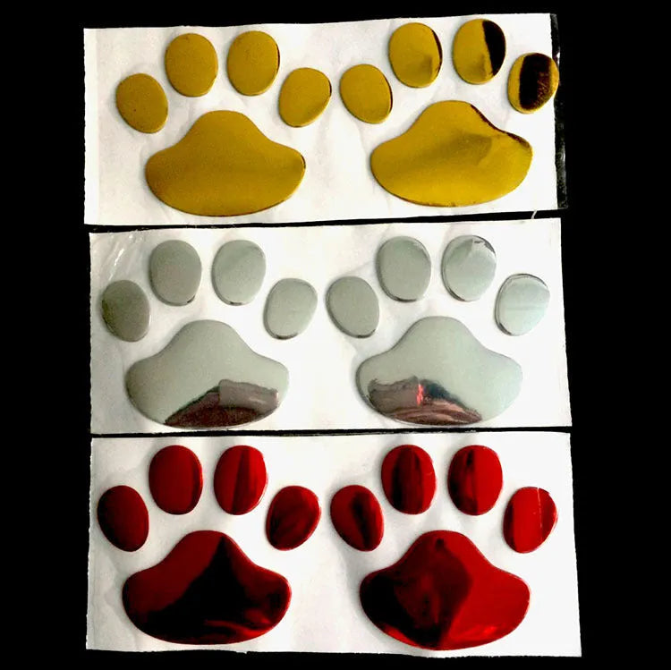 7cm PVC car bumper sticker with footprints pattern and hand-shaped brush design