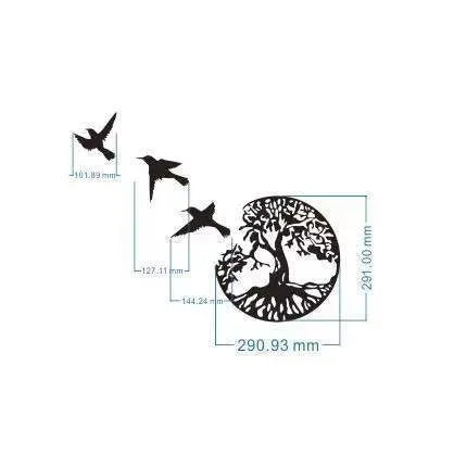 Black electroplated iron wind chime wall hanging in a modern simple style.
