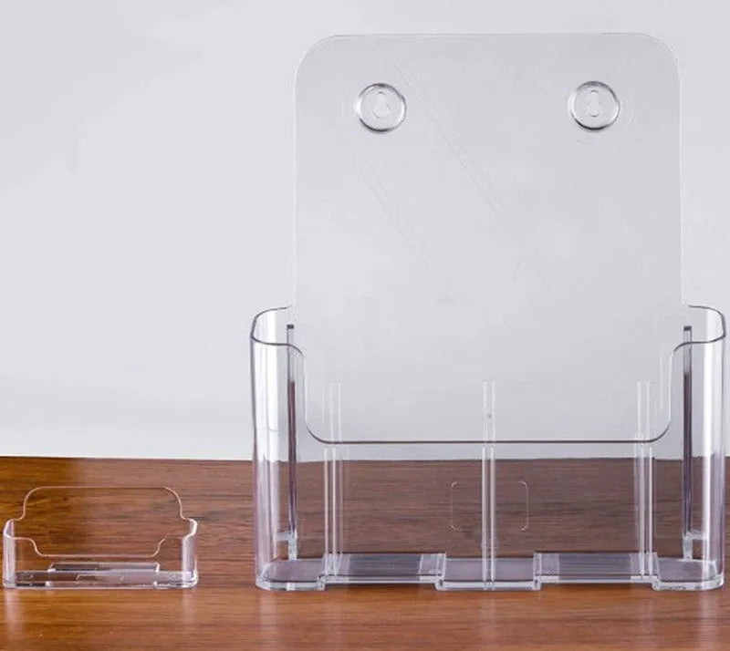 Transparent imported PS single-layer desktop document rack holding business cards, 9.69x5cm