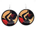 Wooden print earrings in letter shape for women, 8 colour options