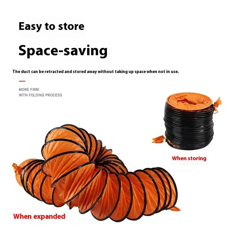 8 inch portable axial flow fan with 5 metre air duct for industrial dust removal