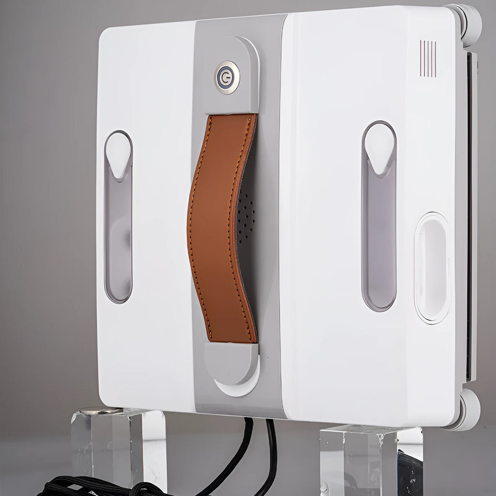 White intelligent window cleaning robot device for high-rise glass surfaces