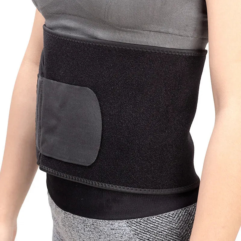 Black adjustable neoprene waist abdominal belt for adult fitness and yoga