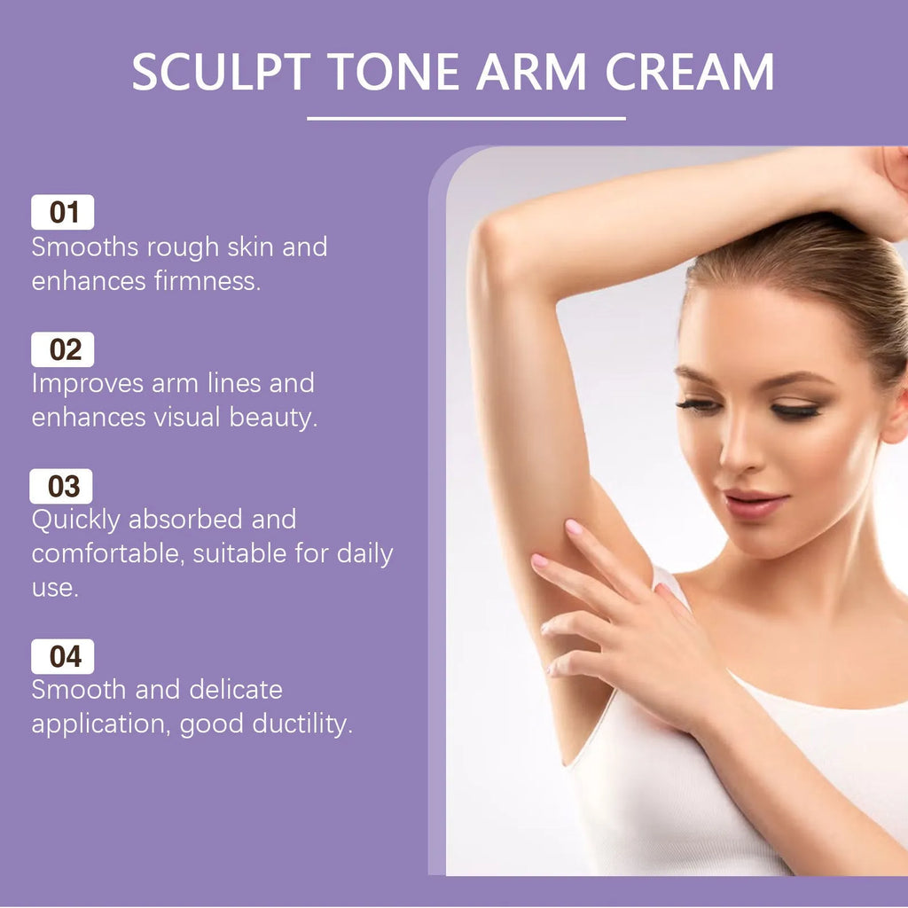 100g arm shaping and firming cream with hyaluronic acid, glycerin, and mineral oil for daily arm moisturising