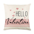 Square red and white plaid heart printed pillow cover for Valentine's Day decor.