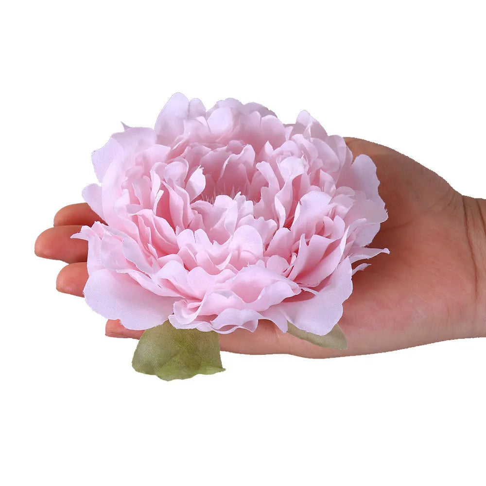 Silk simulation peony flower head decoration in multiple colours for wedding and home use