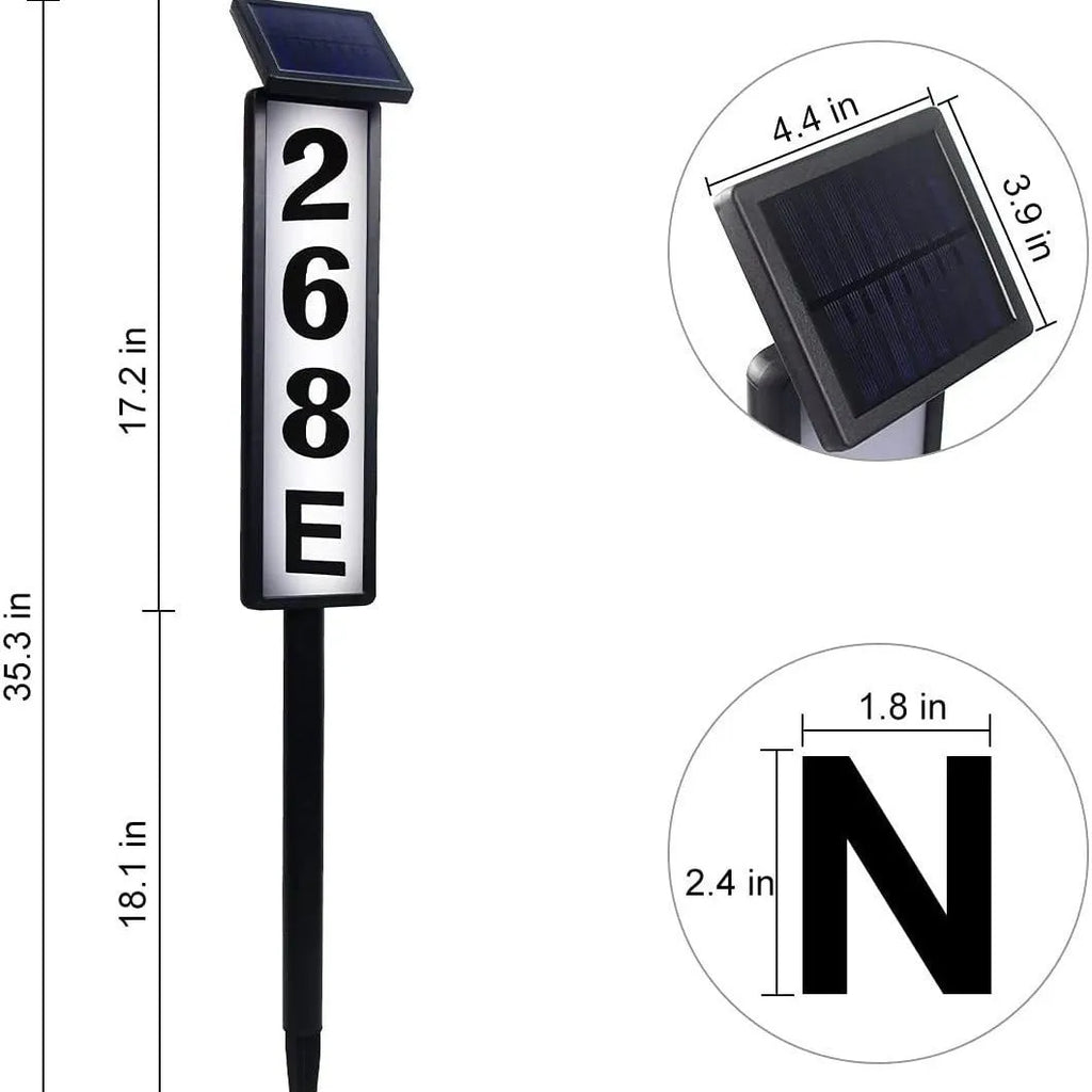 Solar powered doorplate light and lawn lamp, LED, plastic, 120x120x900mm, outdoor use