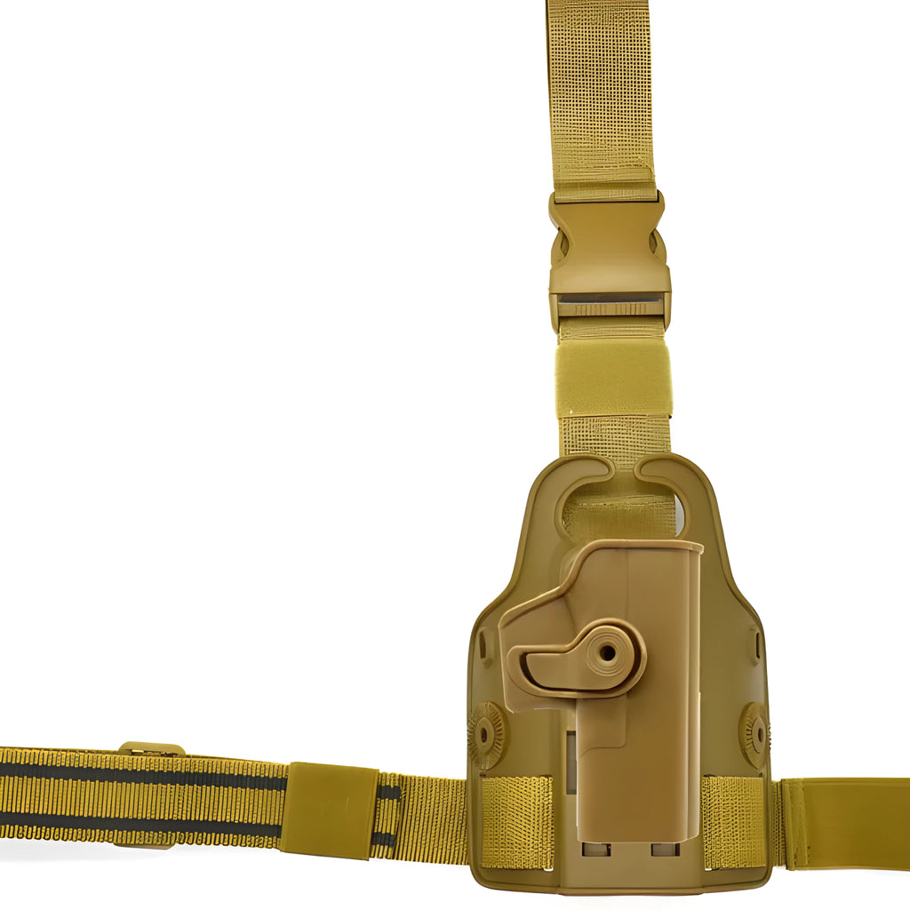 Tactical plastic leg holster with waist plate attachment for outdoor sports