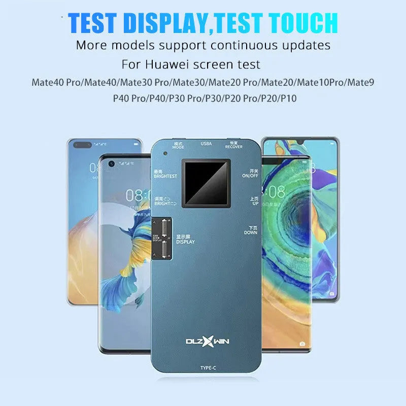 S300 mobile phone screen tester assembly tool for Huawei models on a repair bench.