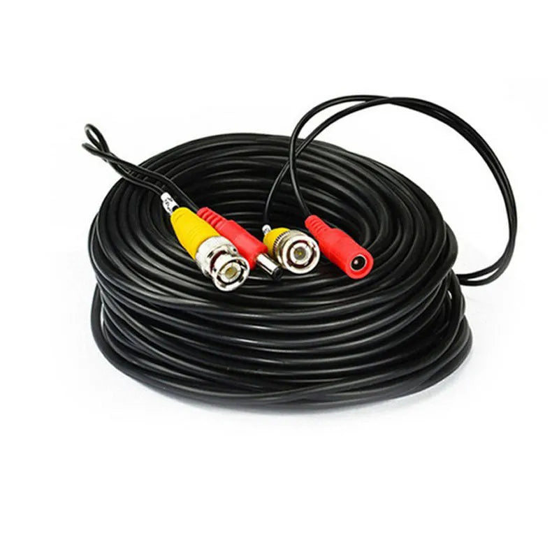 BNC DC Power Video Integrated Cable 5M Black with male and female connectors for security camera DVR wiring