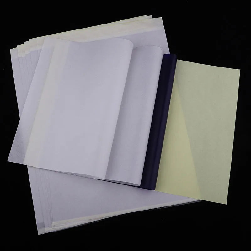 A4 tattoo transfer paper sheets for hand drawing and machine conversion with transfer paste gel