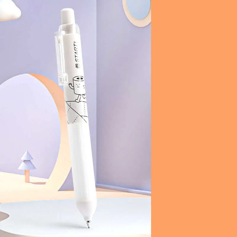 0.5mm mechanical pencil with cloud grip in black and white minimalist design