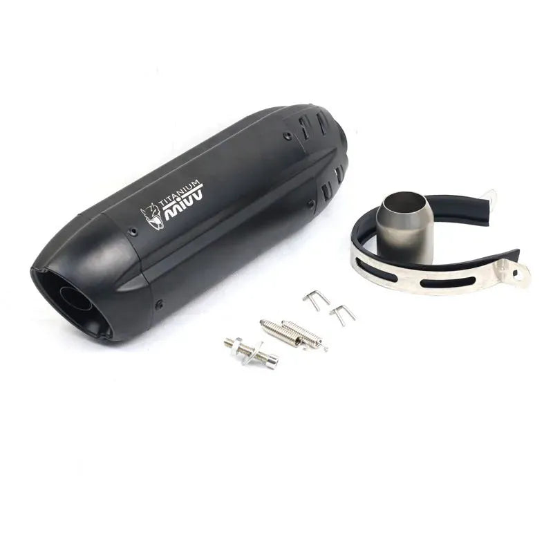 51mm stainless steel motorcycle exhaust pipe modification kit with small hexagonal connector and muffler