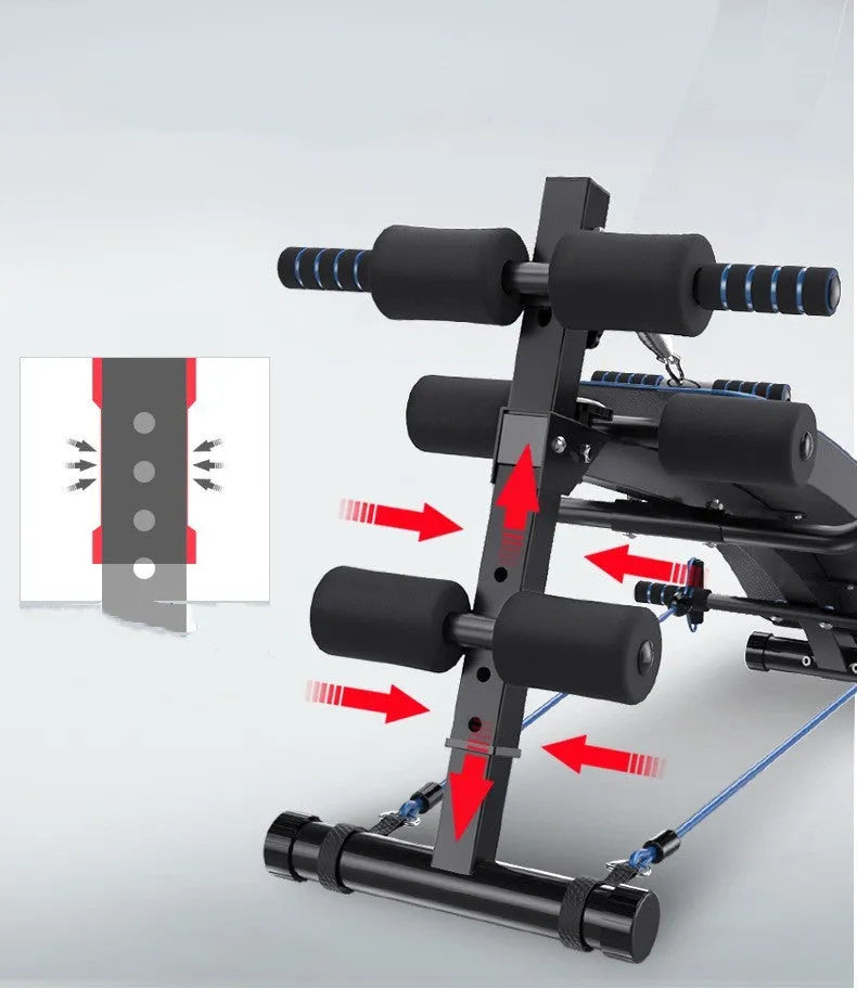 Supine board indoor sit-up aid with metal frame, 11 kg, in black or blue