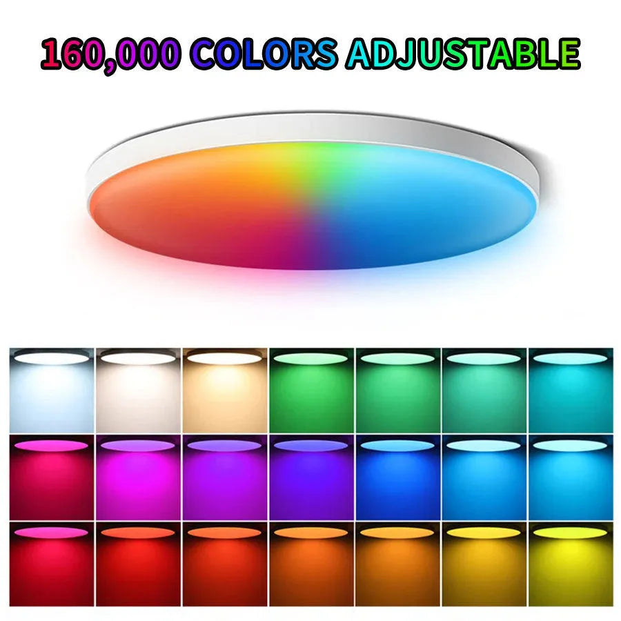 Graffiti WiFi smart ceiling light with RGB colour modes and simple modern design for bedroom
