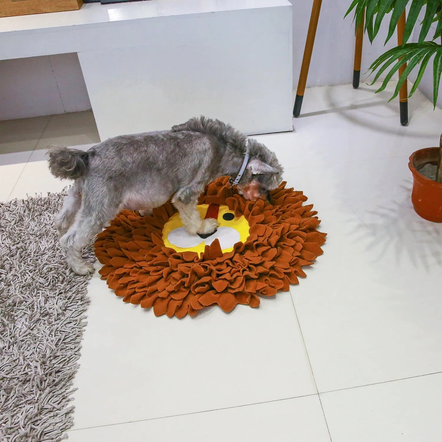 Brown Lion Sniffing Pad pet enrichment mat measuring 33cm long with a textured surface for hiding treats.