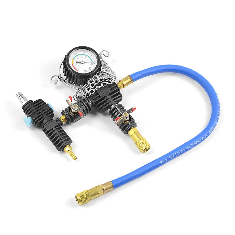 28-piece automotive radiator pressure tester kit with vacuum purge and refill equipment