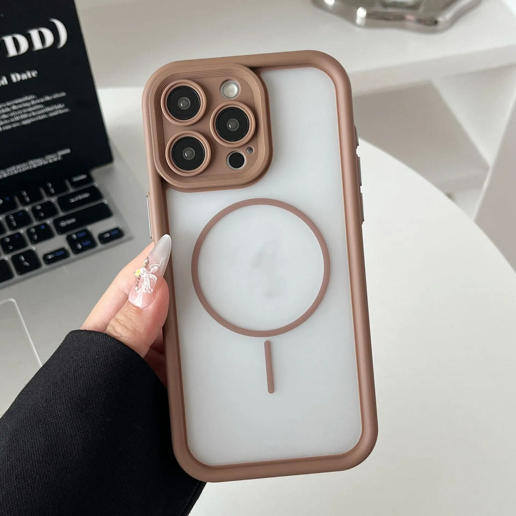 Skin feeling strong magnetic phone case for iPhone, shockproof, anti-fingerprint, black, TPU PC material