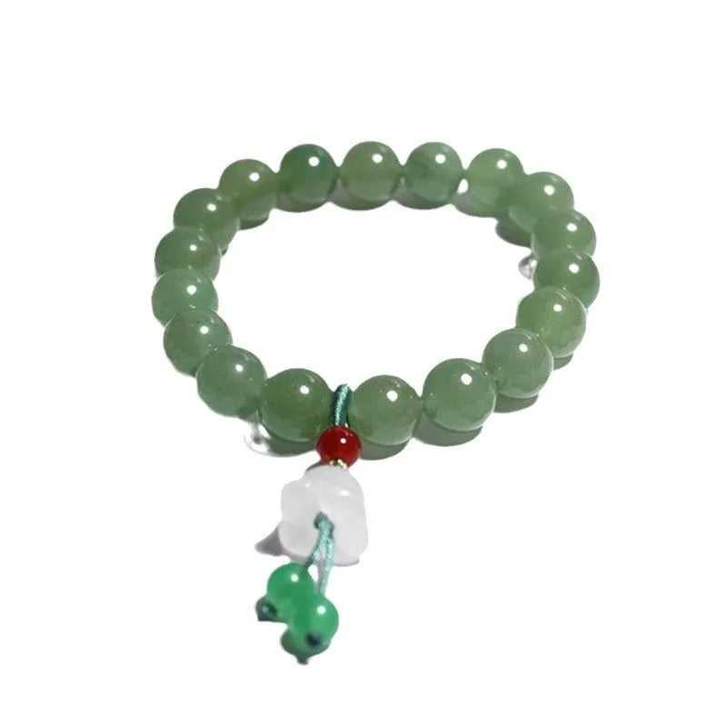 Hand-woven natural white agate bracelet with Chinese lotus seedpod beads in 10mm size