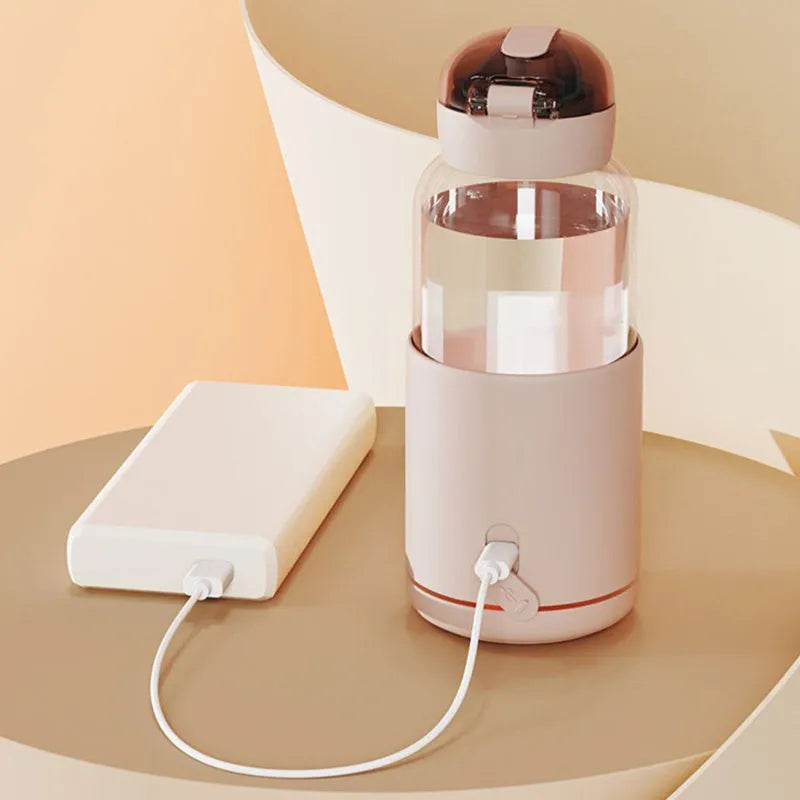 Wireless portable glass thermostatic milk mixer for baby formula in home and travel use