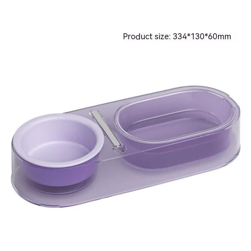 Mixed spoon cat bowl in PC, stainless steel and ceramic, shown in Taro Purple, Mint Green or Yellow