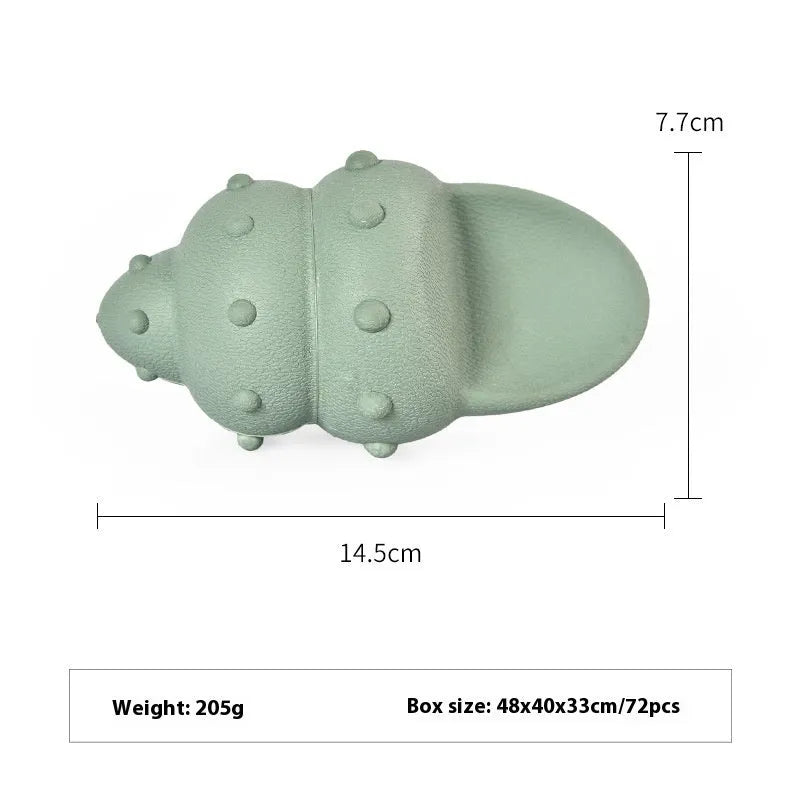 Blue and green deep sea shark, conch, and starfish-shaped rubber dog toys for food leakage and interactive play.