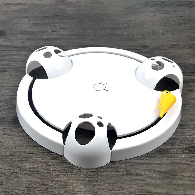 White electric cat toy automatic turntable catching mouse simulation 32 cm diameter ABS plastic