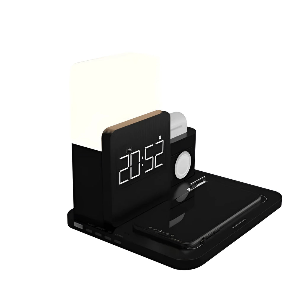 3-in-1 multi-function Qi wireless charger stand in black, dark green or light green with fast charging support