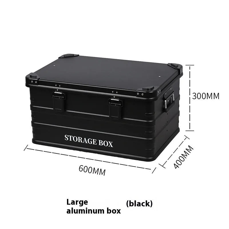 Waterproof vehicle-mounted storage box in medium and large sizes with Army Green, Black Aluminum, and Gray Sand Green colour options
