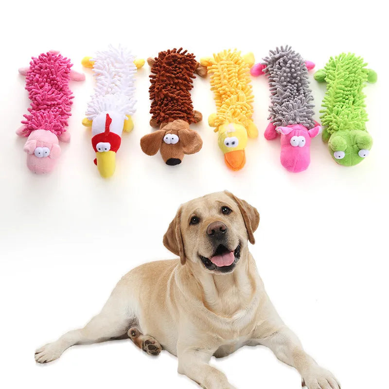 Brown dog plush horse molar chew toy for small medium dogs