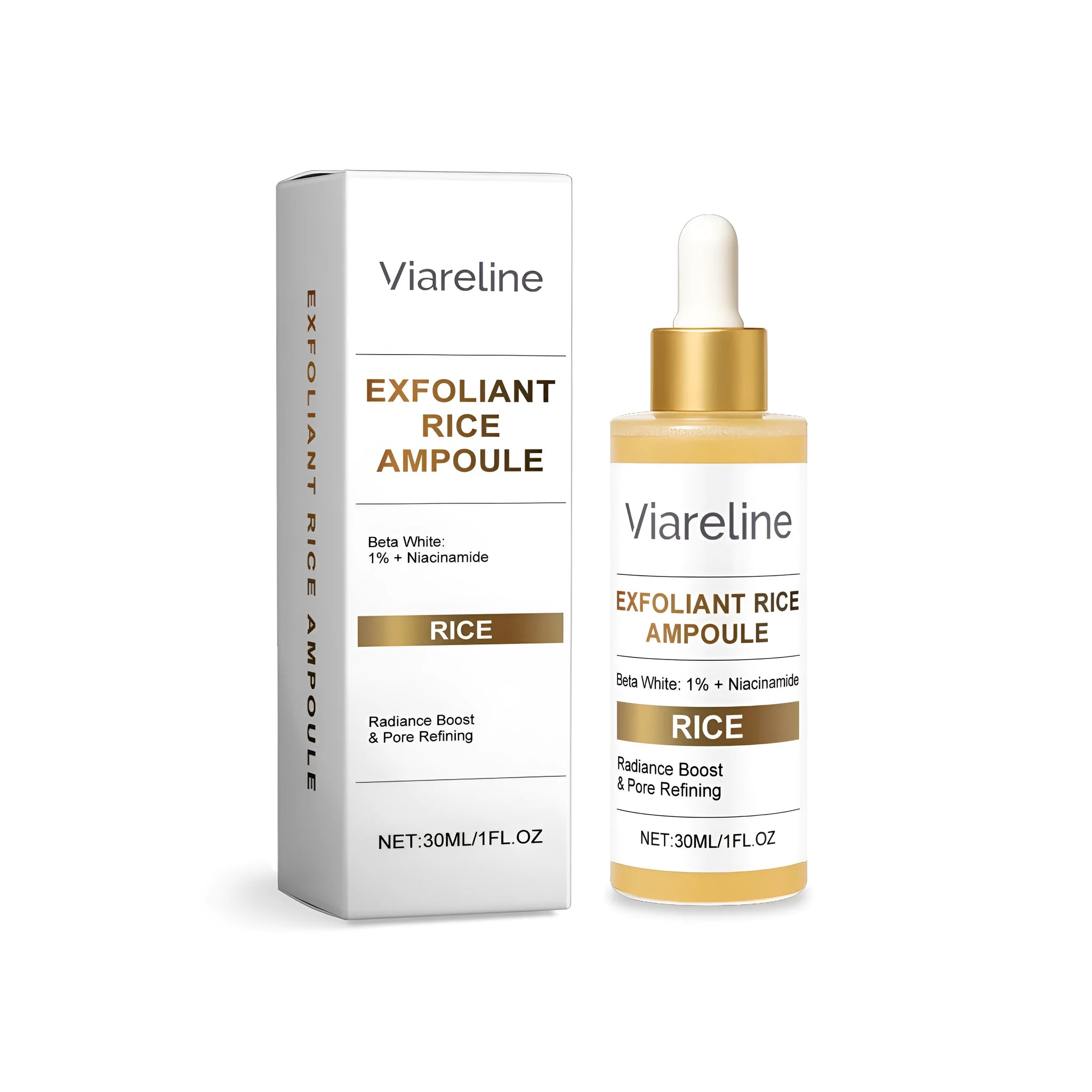 30ml bottle of rice extract exfoliating liquid with oligopeptide-68 for facial skincare